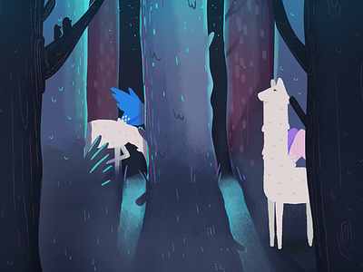 Dribbble Fairy Tales animals fairy forest nature night tree wood