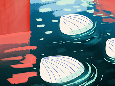 Shells color drawing illustration painting shell water