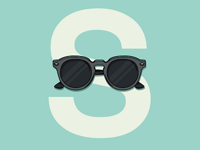 S means Sunglasses black glass illustration letter s sun sunglasses