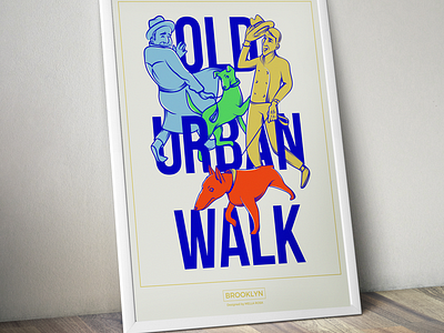 Old Urban Walk dog graphic illustration old typo vintage