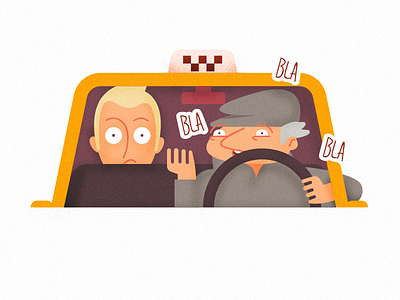 Bla-bla-car driver fun man sticker talking taxi