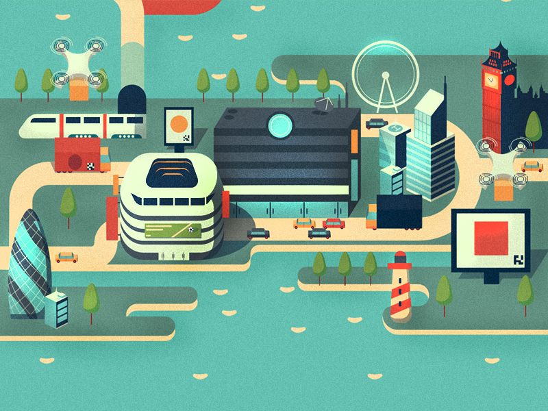 London City by Mella Rosa on Dribbble