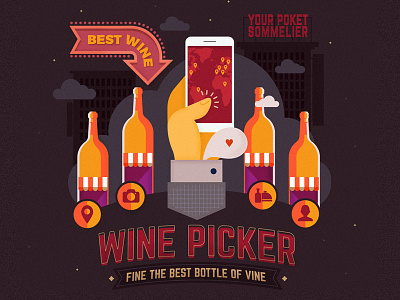 Wine Picker. SIte Illustrations