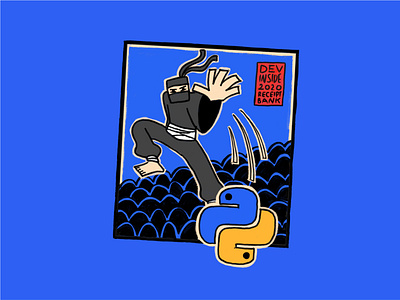 Python Ninja ninja python receipt bank sticker