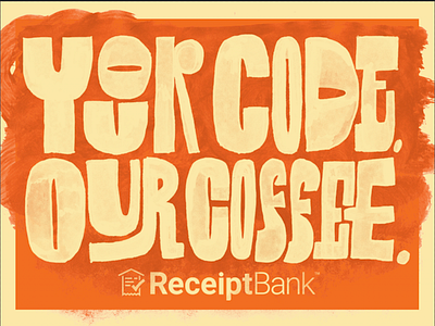 Coffee code coffee lettering orange poster receipt bank sponsorship