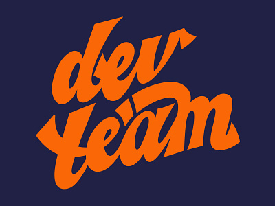 Dev team lettering developers letterin orange receipt bank team