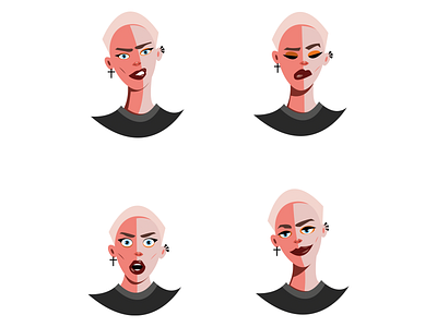 emotion character character design color design emotion girl illustration illustrator logo personage practice procreate vector