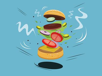 BURGER branding burger color design food food app illustration illustrator logo procreate procreateapp vector