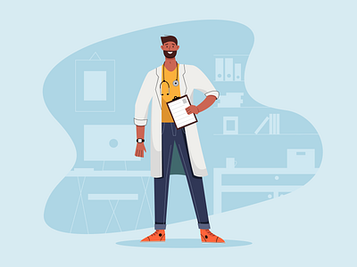 doctor 2d art 2d character 2d illustration cartoon character character design clinic doctor illustration illustrator medicine medicine illustration mobile mobile app people personage design personal vector personage web webdesign