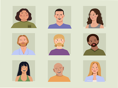 candidates 2d art 2d artist 2d personage adobe illustrator avatar icons avatardesign avatars character characterdesign flat lost people icons people illustration personage serial