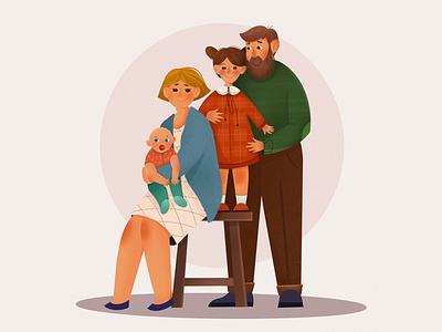 family portrait baby character child children children book illustration cute desing family girls grandfather grandmother illustration kids man mobile people personage procreate product women