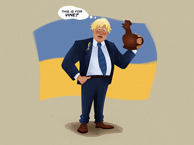 Boris Johnson in Ukraine 2d illustration boris johnson character color design emotions illustration men people illustration personage politics pose procreate texture ukraine