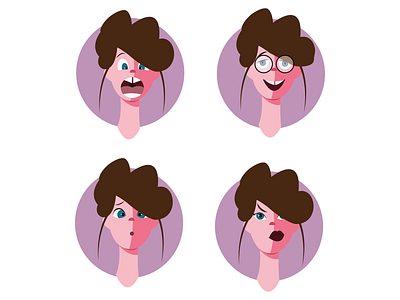 violet girl character character design color design emotion girl icons illustraion illustration person procreate
