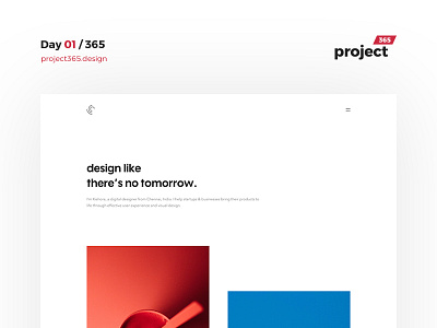 Day 01 - Project365 - 365 Days Design Challenge challenge clean daily ui design minimal minimal monday portfolio project365