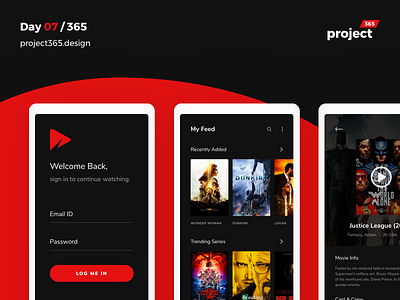365Movies - Watch Movies Online | Day 07/365 - Project365 android design challenge ios movies app netflix project365 sketch super sunday watch movies