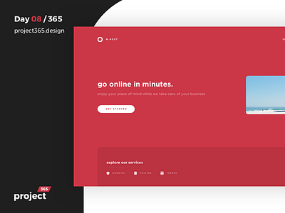 MinimalHost - Concept for Web Hosting | Day 08/365 - Project365 challenge clean daily ui design hosting minimal minimal monday project365 server webhosting