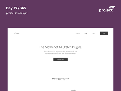 Infynyty - Sketch Plugin Wireframe | Day 17/365 - Project365