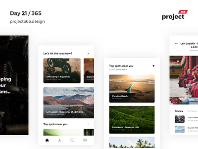 RoadTrippin - Travel Mobile App | Day 21/365 - Project365 application design challenge mobile motorbike project365 roadtrip sketch super sunday travel app travelling