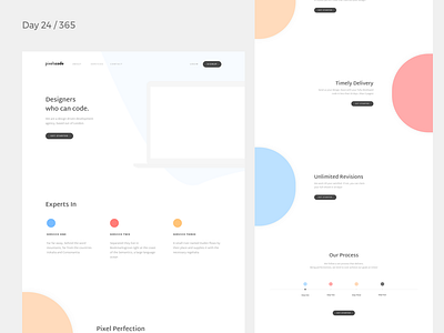 PixelsCode - High Fidelity Wireframe | Day 24/365 - Project365 agency challenge coding conversion daily ui design development digital project365 wireframe wireframe wednesday