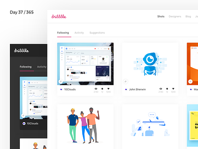 Dribbble Redesign Concept | Day 37/365 - Project365