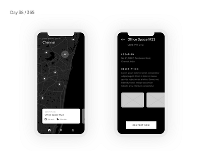 Real Estate App Wireframe | Day 38/365 - Project365 challenge commercial daily ui design leasing project365 real estate renting wireframe wireframe wednesday