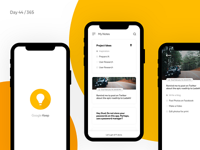 Google Keep - Redesign Concept | Day 44/365 - Project365