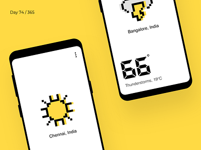 Pixel Weather App | Day 74/365 - Project365 8bit app climate colours design challenge disruptive thursday ios mobile app pixels project365 weather