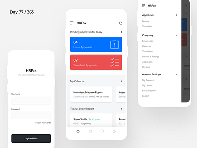 HR Management - All In One App | Day 77/365 - Project365 challenge daily ui design hr management office office management project365 super sunday work