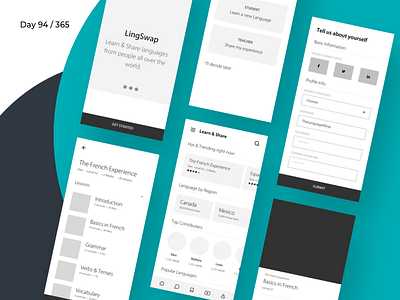 LingSwap - Language App Wireframe | Day 94/365 - Project365