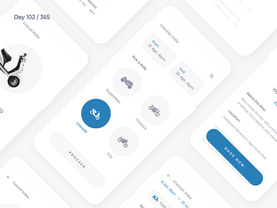 Bike Rental App | Day 102/365 - Project365 bike bike rental daily ui design challenge disruptive thursday mobile app project365 rental app white space