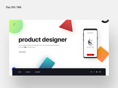 Product Designer Minimal Portfolio | Day 120/365 - Project365