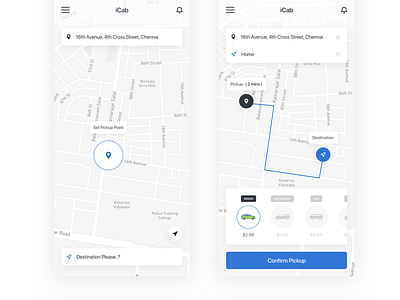 iCab - Cab Booking App UI Freebie | Day 124/365 - Project365 by Kishore ...