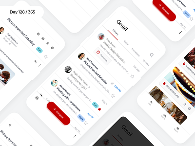 Gmail Android - Redesign Material 2.0 | Day 128/365 - Project365 android app concept gmail gmail2018 google material design 2 mobile app project365 redesign redesign tuesday sketch