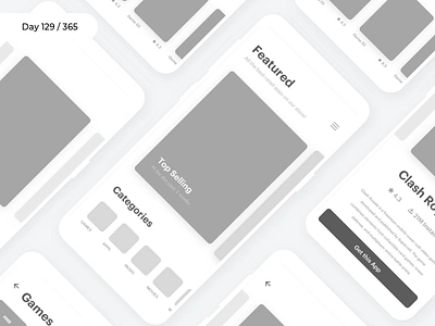 App Store - Wireframe | Day 129/365 - Project365 appstore challenge daily ui design mobile app playstore project365 wireframe wireframe playstore wireframe wednesday