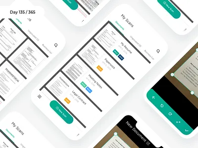 CamScanner App - Redesign Concept | Day 135/365 - Project365 android app camscanner app concept document scanner material design mobile app project365 redesign redesign tuesday sketch