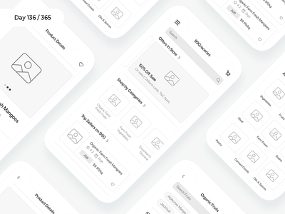 Organic Groceries App - Wireframe | Day 136/365 - Project365