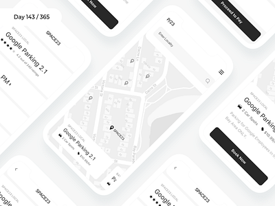 Parking Finder app - Wireframe | Day 143/365 - Project365 car parking app challenge daily ui design mobile app parking finder project365 wireframe wireframe wednesday