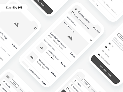 Hotels & Tours App - Wireframe | Day 150/365 - Project365