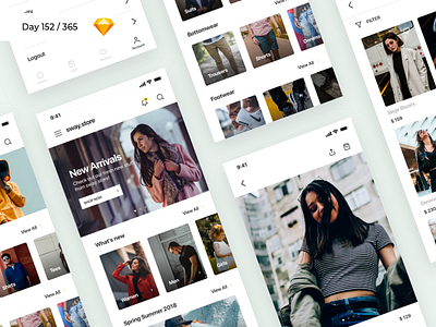 Fashion Store App Freebie | Day 152/365 - Project365 clothes dresses ecommerce fashion app freebie freebie friday online app project365 sketch sketch freebie