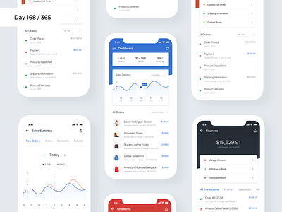 eCommerce Seller App Dashboard | Day 168/365 - Project365 challenge daily ui design mobile app orders project365 sales dashboard seller app seller ecommerce dashboard super sunday