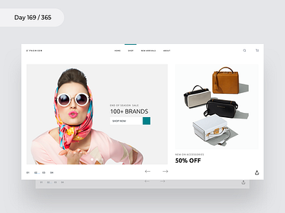 Fashion Web Landing Page | Day 169/365 - Project365 design challenge ecommerce minimal minimal monday project365 web
