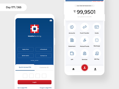 HDFC MobileBanking - Redesign | Day 177/365 - Project365