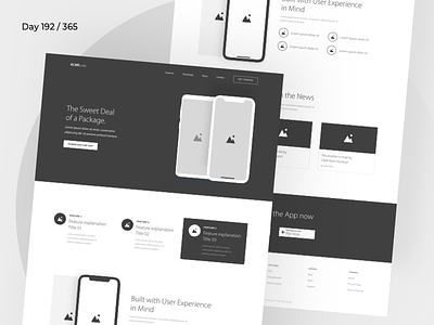 App Landing Page Wireframe  | Day 192/365 - Project365