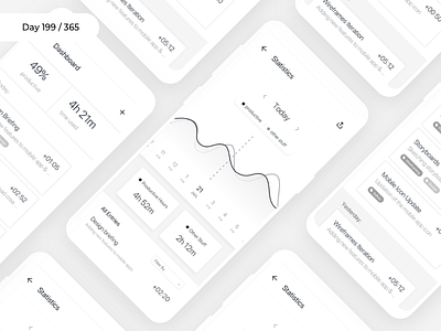 Time Tracker App Wireframe  | Day 199/365 - Project365