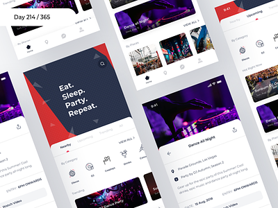 Parties & Events Finder App Concept | Day 214/365 - Project365