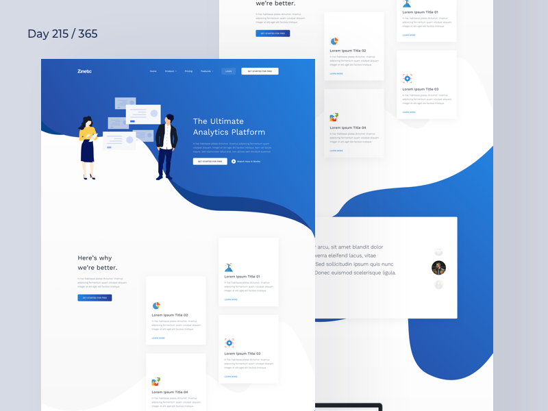 Free Super Clean Landing Page Template For Sketch  TitanUI