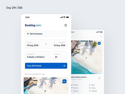 Booking.com App Redesign Concept | Day 219/365 - Project365 booking booking.com concept hotel hotel app hotel booking app project365 redesign redesign tuesday sketch