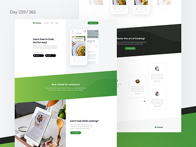 Recipes App Landing Page Freebie | Day 229/365 - Project365 design challenge freebie freebie friday landing page mobile app mobile app landing page project365 recipes app sketch sketch freebie