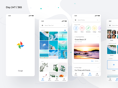 Google Photos Material 2.0 Redesign | Day 247/365 - Project365 challenge daily ui design challenge google google photos material 2018 material design 2.0 minimal mobile app mobile app redesign photos app project365 redesign concept redesign tuesday