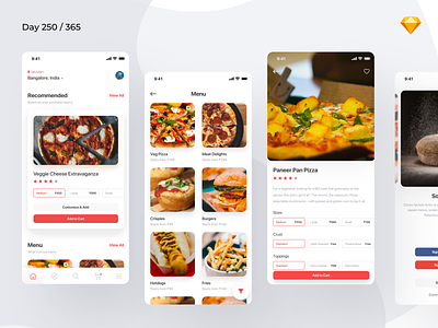 Pizza Delivery/Ordering App Freebie | Day 250/365 - Project365 challenge daily ui design challenge food app ios food app mobile food delivery app freebie food ordering app freebie freebie freebie friday ios mobile app pizza app pizza delivery pizza delivery app pizza ordering app project365 sf pro display sketch sketch freebie